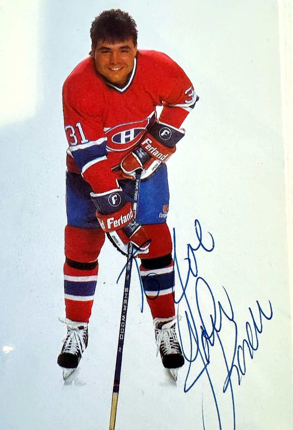 John Kordic autographed photo signed To Joe