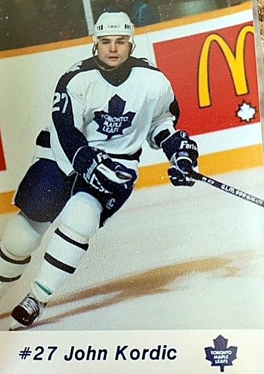 John Kordic Toronto Maple Leafs hockey card, number 27