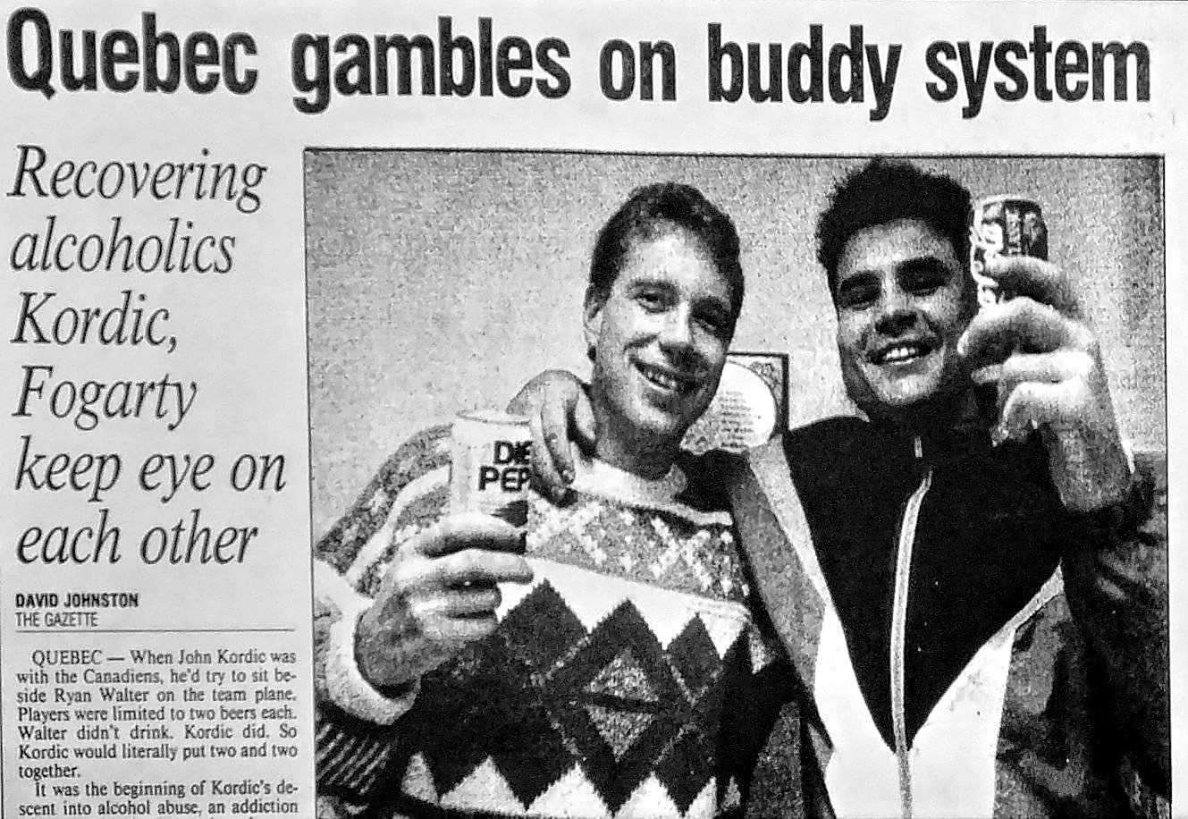 The Gazette article on John Kordic and Bryan Fogarty in recovery